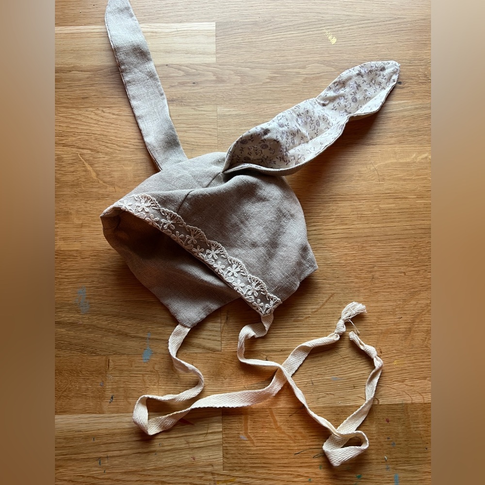 Handmade Indie Mae Bunny Bonnet 1-2years